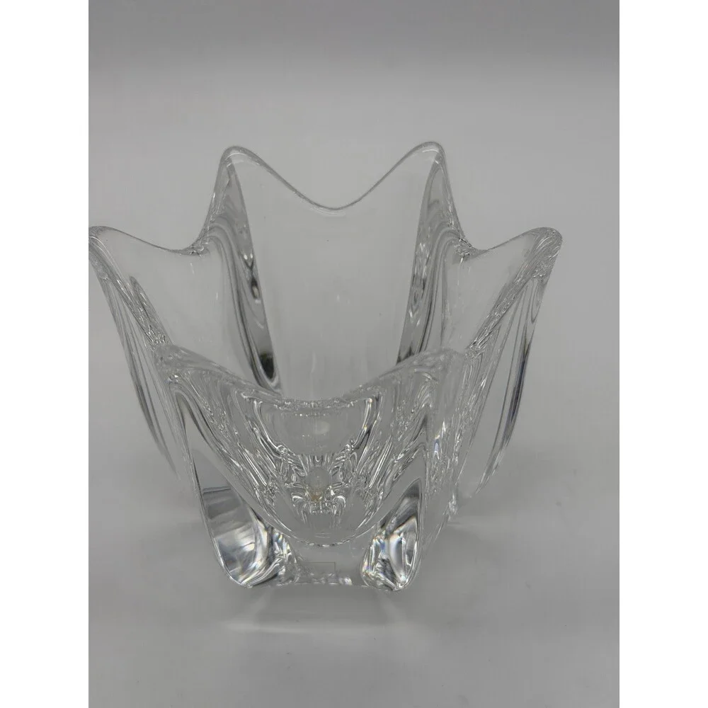 Orrefors Art Crystal Belle Tulip Vase Bowl Votive Candle Holder Johannson 4”